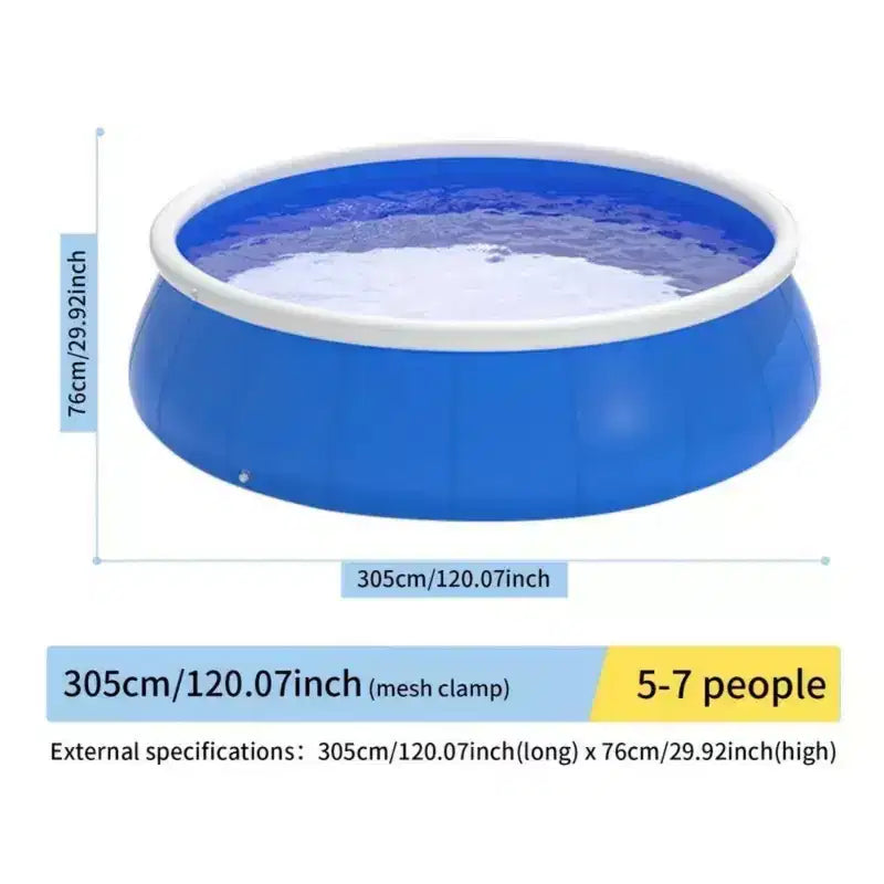NAYSAYE Piscine hors sol gonflable en maille, installation facile, conception durable pour le jardin et la cour, bleue, 120,08*120,08*29,92