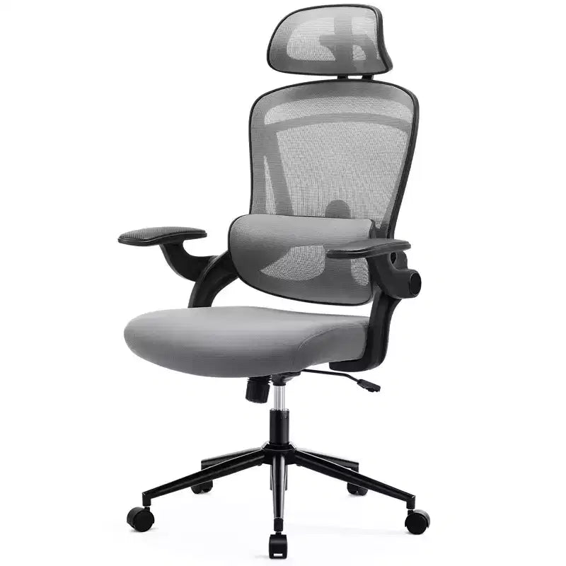 Chaise de bureau Bestier avec support lombaire et appui-tête réglables, chaise d'ordinateur en maille confortable avec accoudoirs relevables souples, chaise de jeu à hauteur réglable