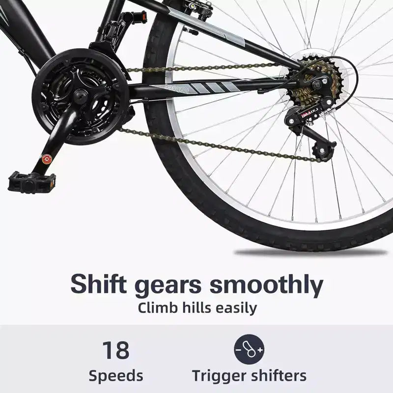 Vélo VTT hykolity 26 pouces, vélo 18 vitesses pour hommes et femmes adultes, vélo de sport tout-terrain avec double suspension intégrale, noir