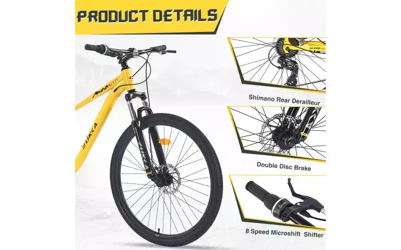 Bicicletta da montagna 27,5 pollici 8 velocità, per uomo, donna, ragazzo e ragazza, sospensione anteriore, telaio in acciaio