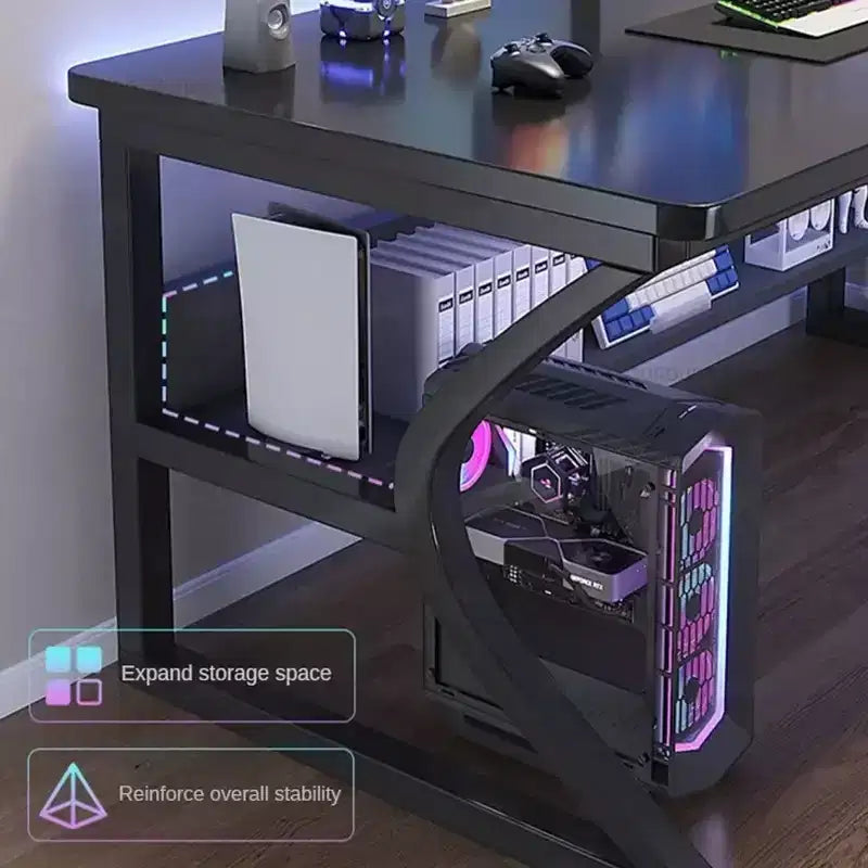 Scrivania per computer, scrivania da gaming, scrivania da studio, scrivania per computer da studente, oversize, postazione di lavoro ergonomica moderna in stile racing per adulti e ragazzi