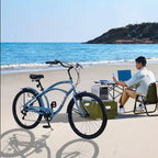 Vélo de plage NAYSAYE 7 vitesses pour femmes, cadre en acier de 26 pouces pour des trajets urbains confortables, bleu, 69,96*28,32*43,2