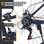 NAYSAYE Vélo VTT 27,5 pouces 21 vitesses avec suspension avant pour hommes, femmes, garçons et filles, bleu, 68,8*26,37*39,37