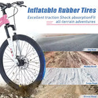 Bicicletta NAYSAYE Mountain Bike, telaio resistente in acciaio con sospensioni per bambini, per uso esterno, rosa, 63,78*24,8*37,2