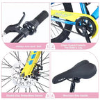Bicicletta NAYSAYE Mountain Bike, telaio resistente in acciaio con sospensioni per bambini, per uso esterno, rosa, 63,78*24,8*37,2