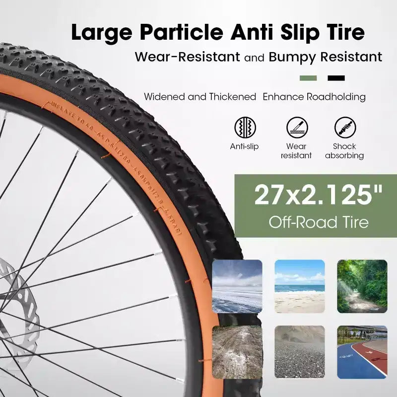 Bicicletta NAYSAYE Mountain Bike da 27,5 Pollici per Adulti con Freni a Disco per Pendolarismo ed Esplorazione Esterna, Verde, 70*27,5*40