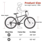 NAYSAYE Bicicletta 24 pollici, Mountain Bike, Telaio 21 velocità, Doppi freni a V per adulti e ragazzi per la guida in montagna, Nero e Rosso, 64,57*24,8*34,65