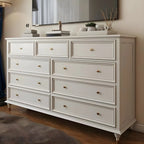 Commode double ovale en bois blanc glamour avec tiroirs à fermeture douce