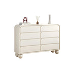 Commode double ovale en bois blanc glamour avec tiroirs à fermeture douce