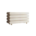 Commode double ovale en bois blanc glamour avec tiroirs à fermeture douce