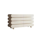 Commode double ovale en bois blanc glamour avec tiroirs à fermeture douce
