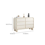 Commode double ovale en bois blanc glamour avec tiroirs à fermeture douce