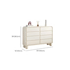 Commode double ovale en bois blanc glamour avec tiroirs à fermeture douce