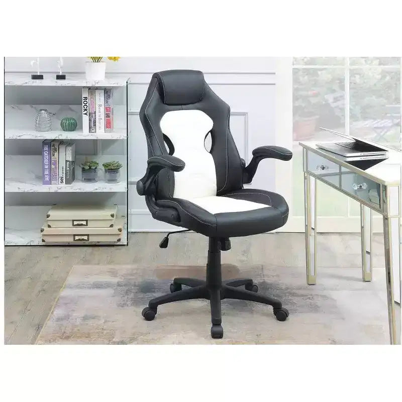 Sedia da ufficio Okak regolabile in altezza, sedia da scrivania imbottita con ruote, comoda sedia da gaming per ufficio, studio, sala giochi