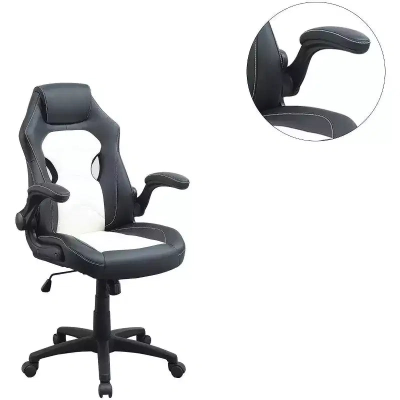 Sedia da ufficio Okak regolabile in altezza, sedia da scrivania imbottita con ruote, comoda sedia da gaming per ufficio, studio, sala giochi