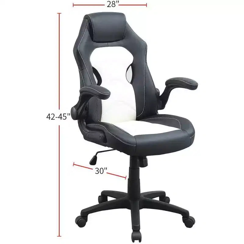 Sedia da ufficio Okak regolabile in altezza, sedia da scrivania imbottita con ruote, comoda sedia da gaming per ufficio, studio, sala giochi