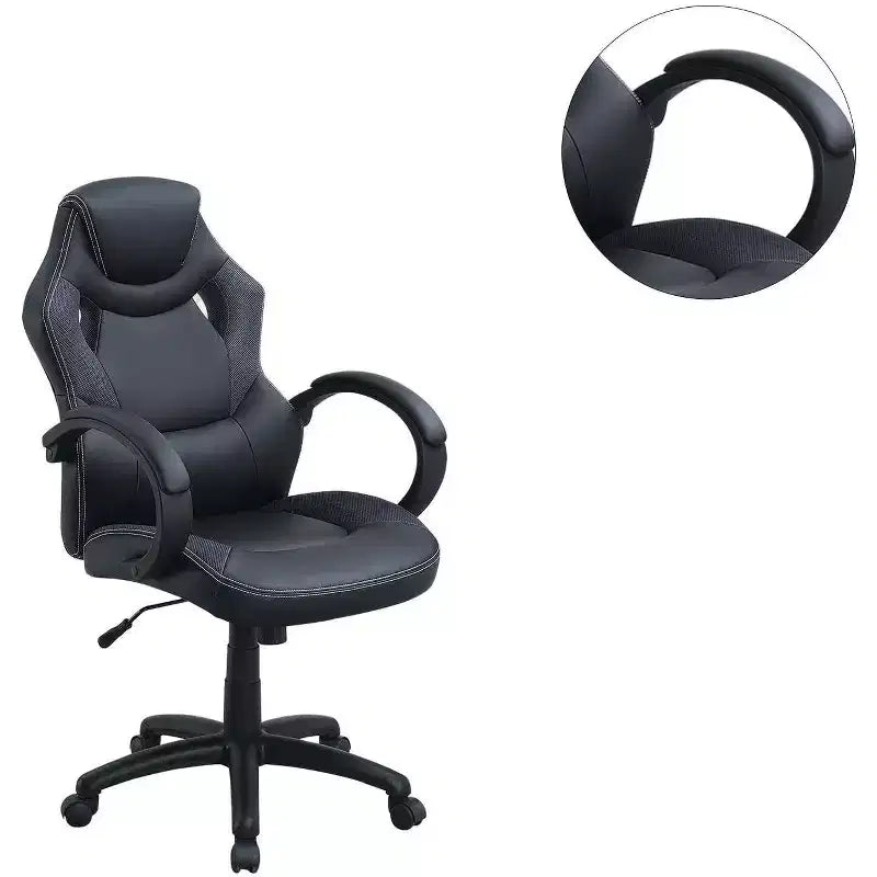 Sedia da ufficio Okak regolabile in altezza, sedia da scrivania imbottita con ruote, comoda sedia da gaming per ufficio, studio, sala giochi