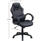 Sedia da ufficio Okak regolabile in altezza, sedia da scrivania imbottita con ruote, comoda sedia da gaming per ufficio, studio, sala giochi