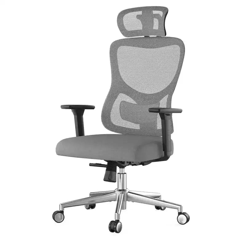 Chaise de bureau ergonomique Okak, chaise de bureau en maille avec appui-tête, support lombaire et accoudoirs réglables, chaise de jeu à dossier haut pour le bureau, la maison