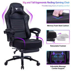 Sedia da gaming Okak High-Back, sedia da ufficio ergonomica con poggiapiedi pieghevole, sedia confortevole regolabile in altezza per studio, sala gaming