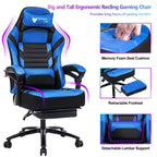 Sedia da gaming Okak High-Back, sedia da ufficio ergonomica con poggiapiedi pieghevole, sedia confortevole regolabile in altezza per studio, sala gaming