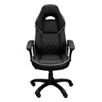Sedia da gaming Okak High-Back con sedile e schienale imbottiti, sedia da ufficio direzionale con base e ruote in metallo, sedia da scrivania per studio, sala lettura, nera
