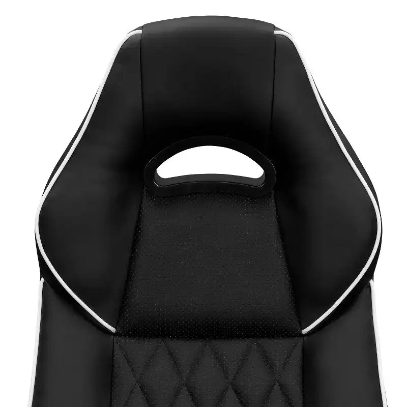 Sedia da gaming Okak High-Back con sedile e schienale imbottiti, sedia da ufficio direzionale con base e ruote in metallo, sedia da scrivania per studio, sala lettura, nera