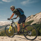 VEVOR Mountain Bike, Bici MTB da 29 pollici con Doppia Sospensione Completa, Cambio a Rotazione a 24 Velocità, Doppio Freno a Disco, Telaio in Lega di Alluminio, Nero e Giallo