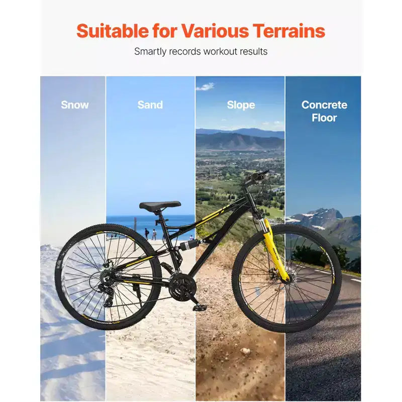 VEVOR Mountain Bike, Bici MTB da 29 pollici con Doppia Sospensione Completa, Cambio a Rotazione a 24 Velocità, Doppio Freno a Disco, Telaio in Lega di Alluminio, Nero e Giallo