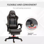 Chaise de gaming Okak High-Back avec appuie-tête, chaise d'ordinateur avec soutien lombaire et repose-pieds, chaise de bureau pour l'étude, salle de lecture