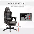 Chaise de gaming Okak High-Back avec appuie-tête, chaise d'ordinateur avec soutien lombaire et repose-pieds, chaise de bureau pour l'étude, salle de lecture