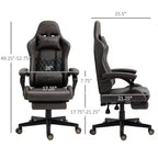 Chaise de gaming Okak High-Back avec appuie-tête, chaise d'ordinateur avec soutien lombaire et repose-pieds, chaise de bureau pour l'étude, salle de lecture