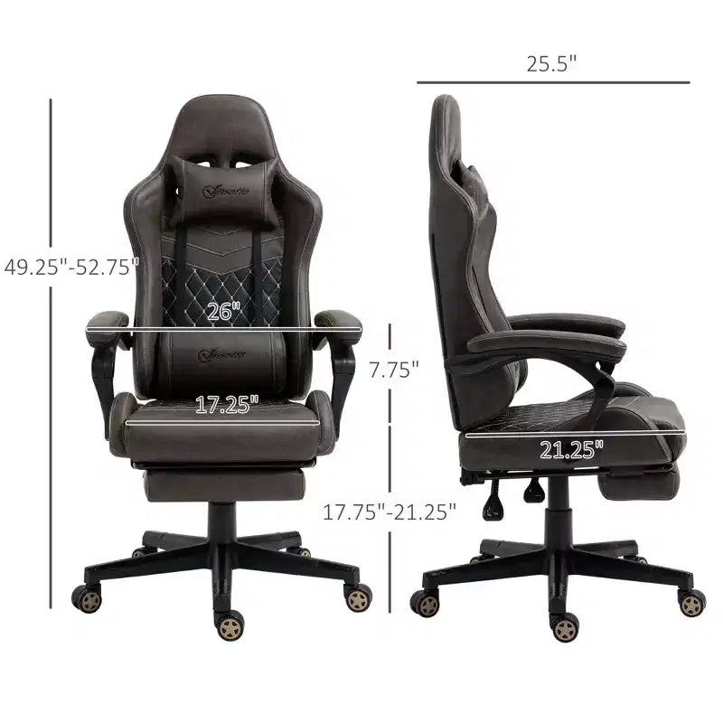 Chaise de gaming Okak High-Back avec appuie-tête, chaise d'ordinateur avec soutien lombaire et repose-pieds, chaise de bureau pour l'étude, salle de lecture