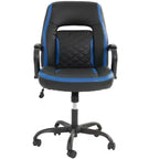 Sedia da gaming Okak con braccioli, sedia incrociata con ruote, sedia da computer imbottita per studio, ufficio, sala giochi