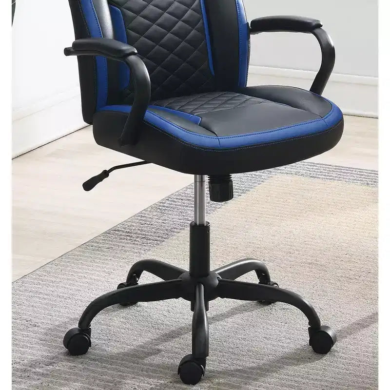 Sedia da gaming Okak con braccioli, sedia incrociata con ruote, sedia da computer imbottita per studio, ufficio, sala giochi