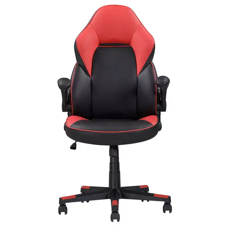 Sedia da gaming ergonomica Okak con braccioli regolabili, sedie da ufficio con girevole a 360 gradi e controllo dell'inclinazione, sedia incrociata per sala gaming, studio, nera