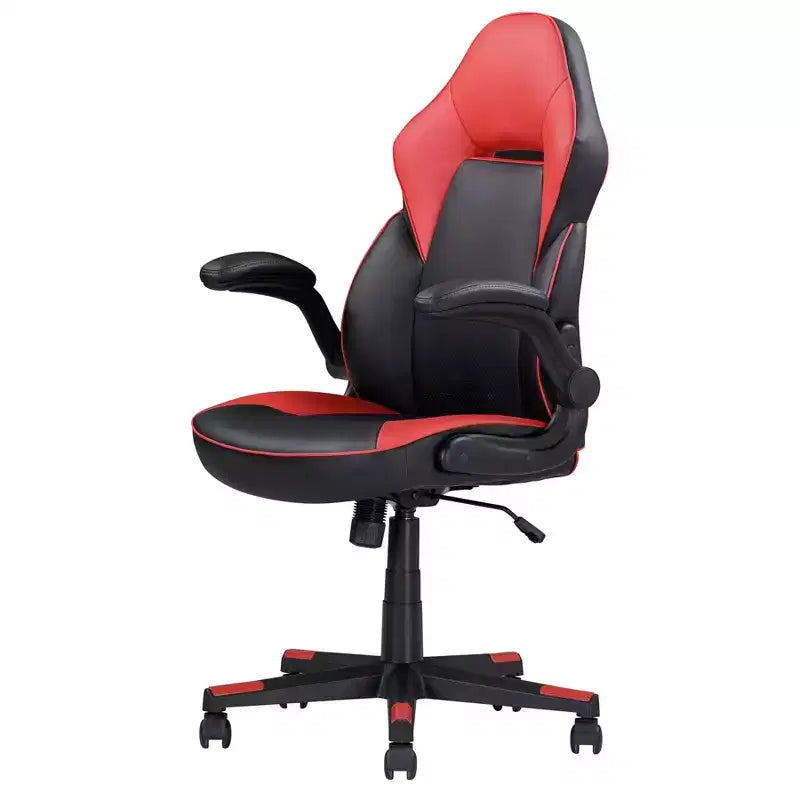 Sedia da gaming ergonomica Okak con braccioli regolabili, sedie da ufficio con girevole a 360 gradi e controllo dell'inclinazione, sedia incrociata per sala gaming, studio, nera