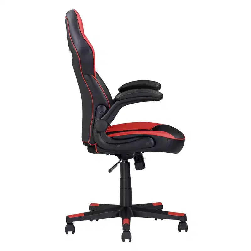 Sedia da gaming ergonomica Okak con braccioli regolabili, sedie da ufficio con girevole a 360 gradi e controllo dell'inclinazione, sedia incrociata per sala gaming, studio, nera
