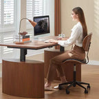 Chaise de Bureau Ergonomique sans Accoudoirs Bestier Bentwood, Chaise de Table Confortable avec Support Lombaire, Chaise de Bureau à Roulettes Réglable en Hauteur en Cuir PU