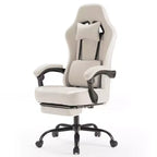 Chaise de jeu d'ordinateur MAYEERTY avec support lombaire Hauteur réglable Roues rotatives à 360° Accoudoirs et appuie-tête inclus