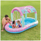 Château d'eau gonflable de luxe La Petite Sirène Ariel de SwimWays, piscine hors sol avec auvent et gonflage rapide pour les enfants de 3 ans et plus