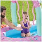 Château d'eau gonflable de luxe La Petite Sirène Ariel de SwimWays, piscine hors sol avec auvent et gonflage rapide pour les enfants de 3 ans et plus