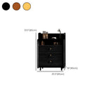 Commode d'appoint en rotin et bois brun avec plusieurs tiroirs