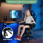 Sedia rosa fior di ciliegio con poggiapiedi, sedia ergonomica da computer con supporto lombare e poggiatesta, base girevole a 360° e sedia direzionale regolabile in altezza
