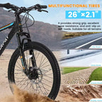 Mountain bike Zeus & Ruta 26 con 21 rapporti, doppia sospensione, telaio in acciaio al carbonio per adulti e ragazzi
