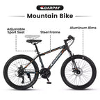 Bicicletta da montagna Zeus & Ruta 24 con cambio a 21 velocità, doppi freni a disco, telaio in acciaio resistente per ragazzi e ragazze