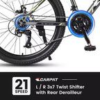 Bicicletta da montagna Zeus & Ruta 24 con cambio a 21 velocità, doppi freni a disco, telaio in acciaio resistente per ragazzi e ragazze