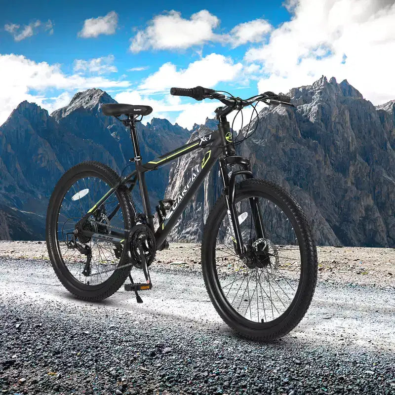 Bicicletta da montagna Zeus & Ruta 24 con cambio a 21 velocità, doppi freni a disco, telaio in acciaio resistente per ragazzi e ragazze