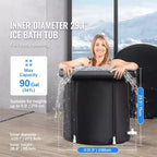 Baignoire de glace VEVOR, baignoire de thérapie par l'eau froide pour athlètes, piscine de récupération portable d'extérieur, baignoire de 340 L, 81x76 cm, noir