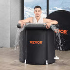 Baignoire de glace VEVOR, baignoire de plongée thérapeutique à eau froide pour athlètes, piscine de plongée portable avec baril de glace pour la récupération, 397 litres, 86x76 cm, noir